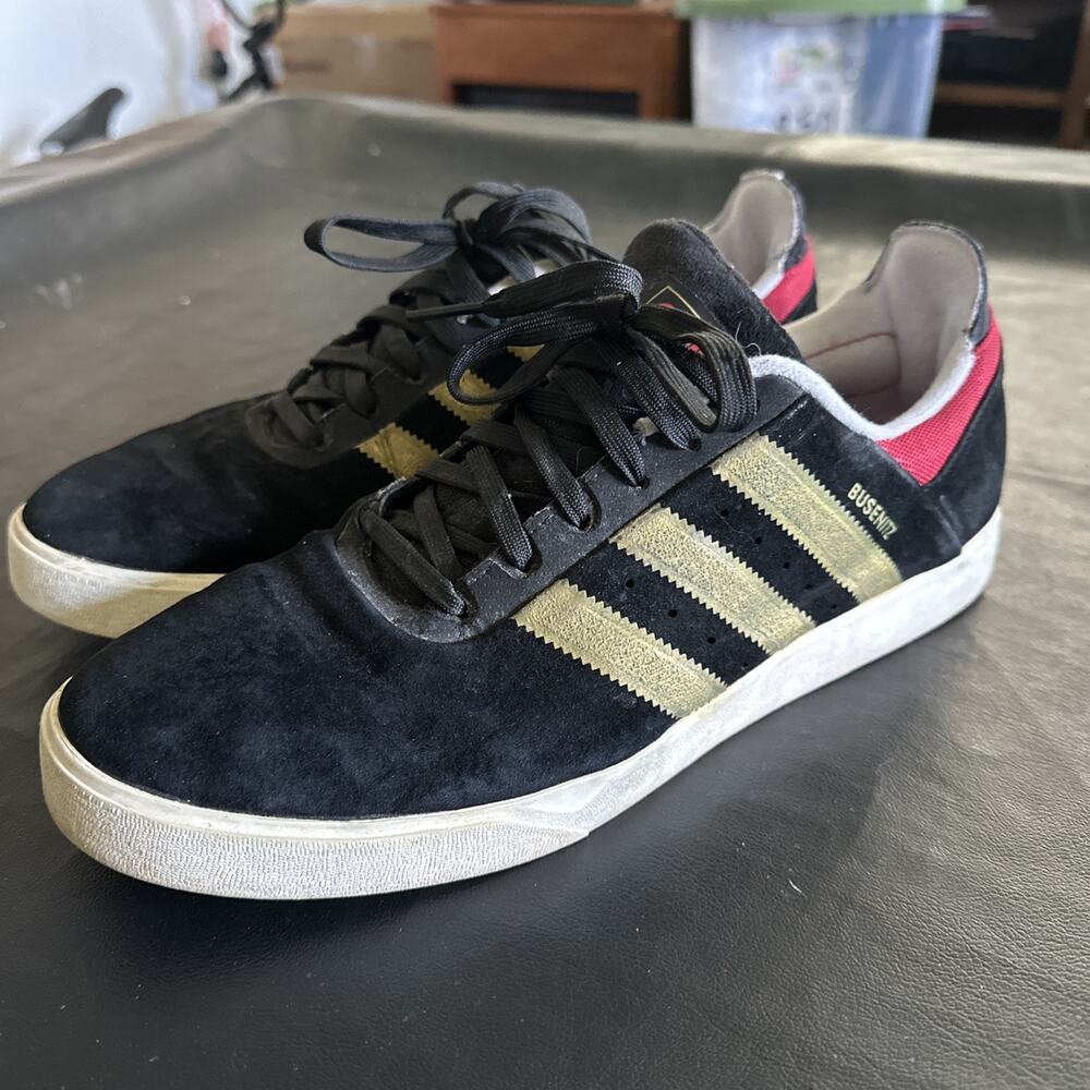 Adidas Busenitz Pro Men's 9.5 Black Red Gold Skateboard Shoes Germany Colors BP